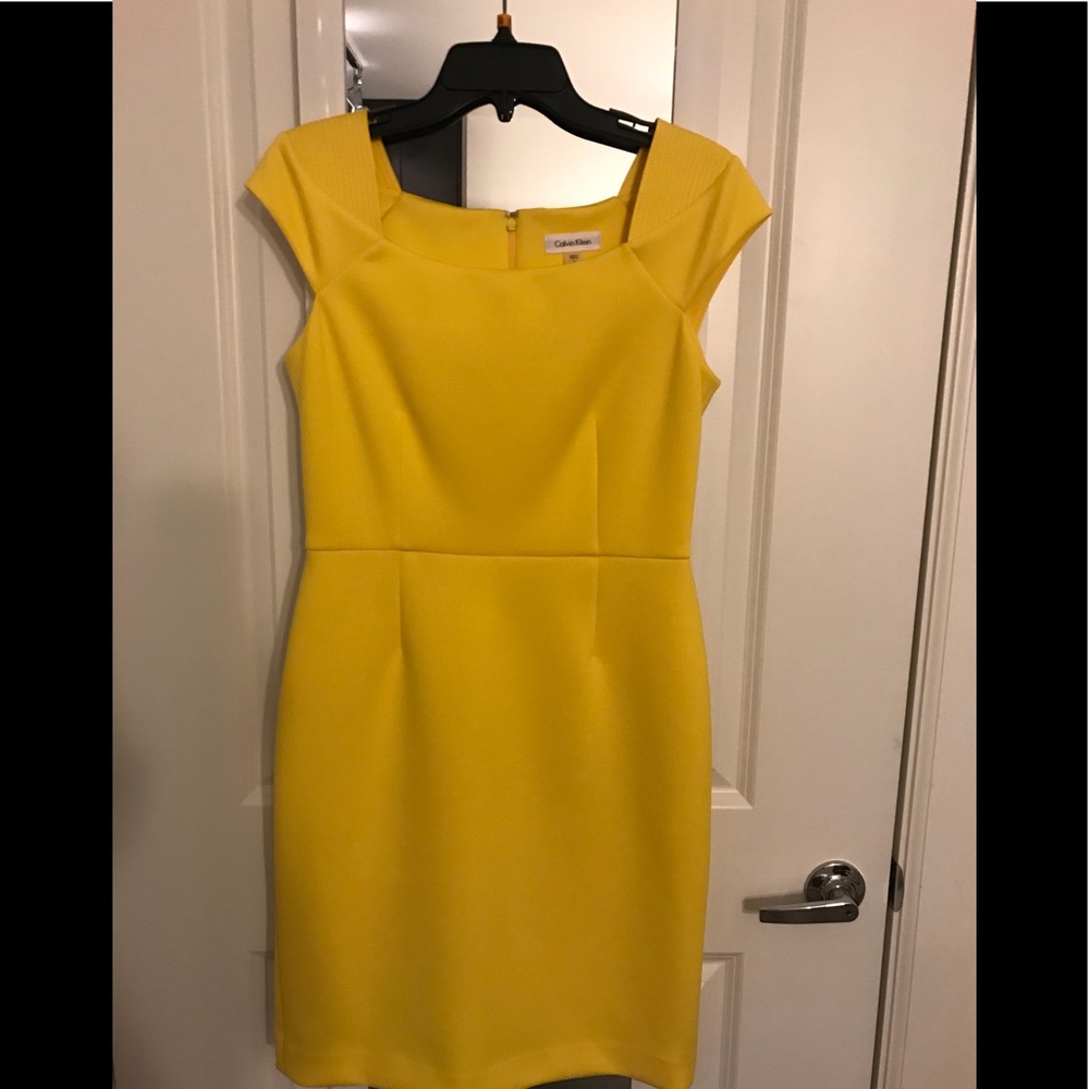 yellow Calvin Klein dress size 8